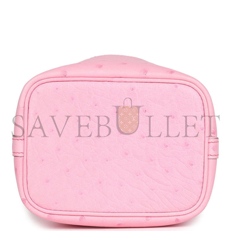 H**mes MASTER MICRO PICOTIN LOCK 14 BUBBLEGUM OSTRICH PALLADIUM HARDWARE (14*12*10cm)